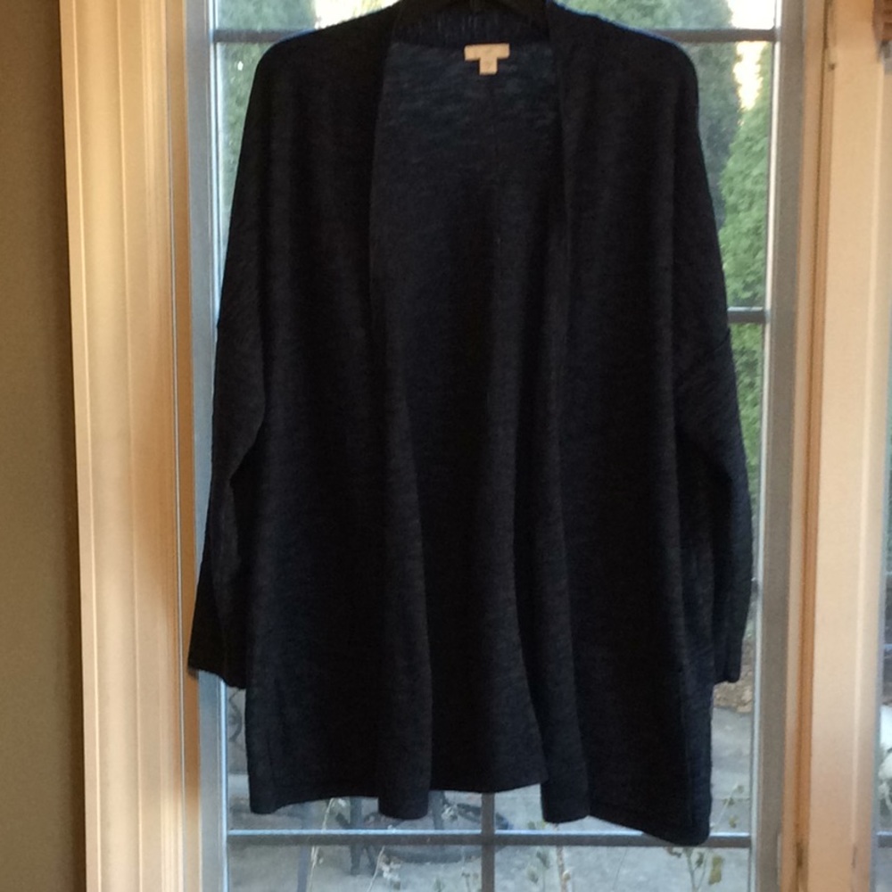 EUC Navy J. Jill Open Front Cardigan with Pockets